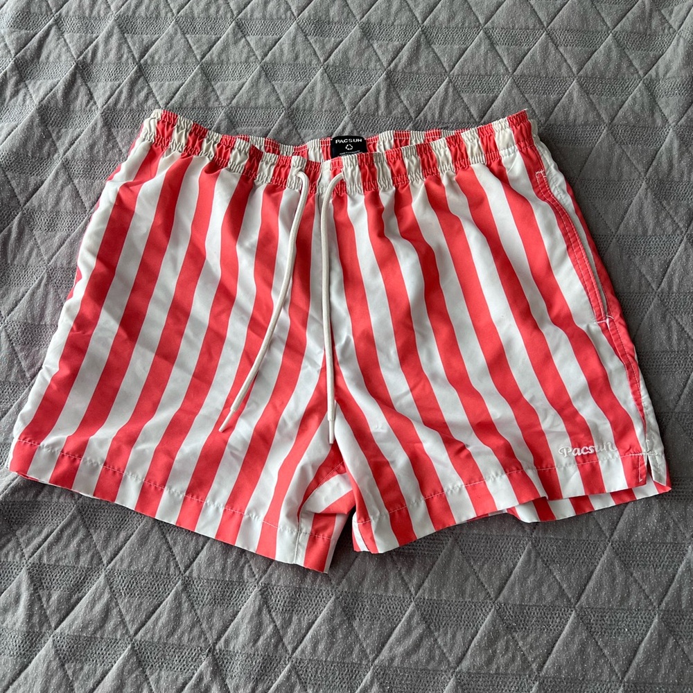 Pacsun Orange Stripe 5” Swimsuit